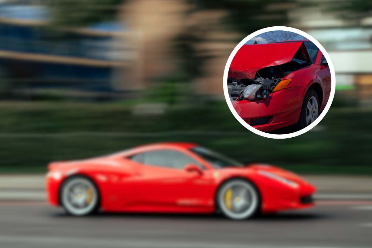 Ferrari, dopo l'incidente sembra una scatoletta